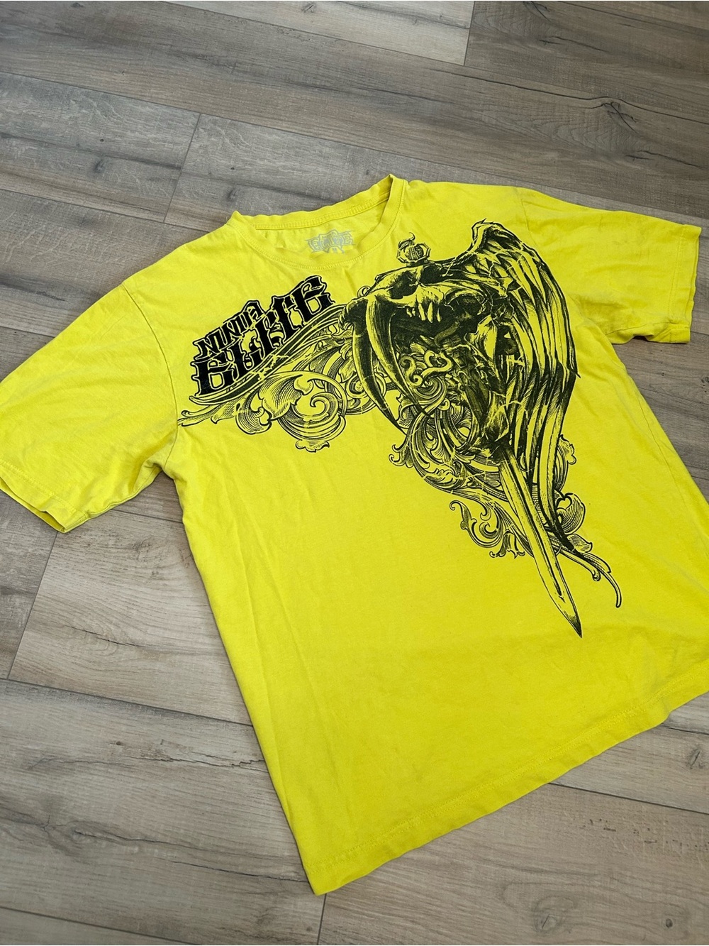 Y2K Bright Yellow MMA ELITE Short-Sleeve Graphic Tee